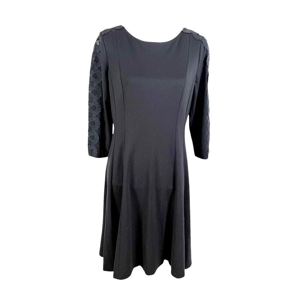 Talbots Petites Women's Black Dress Size 10P Lace Office Business Professional